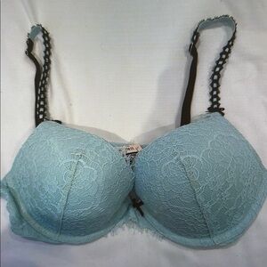 Lace Underwire Bra in Light Blue